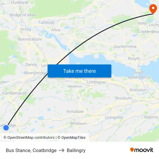 Bus Stance, Coatbridge to Ballingry map