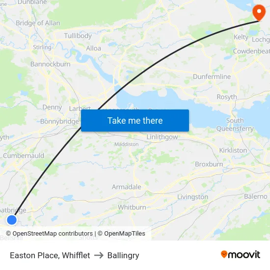 Easton Place, Whifflet to Ballingry map