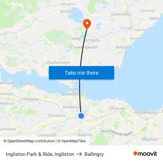 Ingliston Park & Ride, Ingliston to Ballingry map