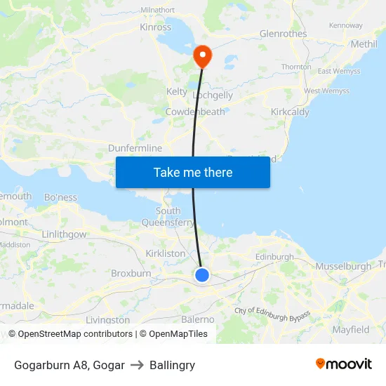 Gogarburn A8, Gogar to Ballingry map