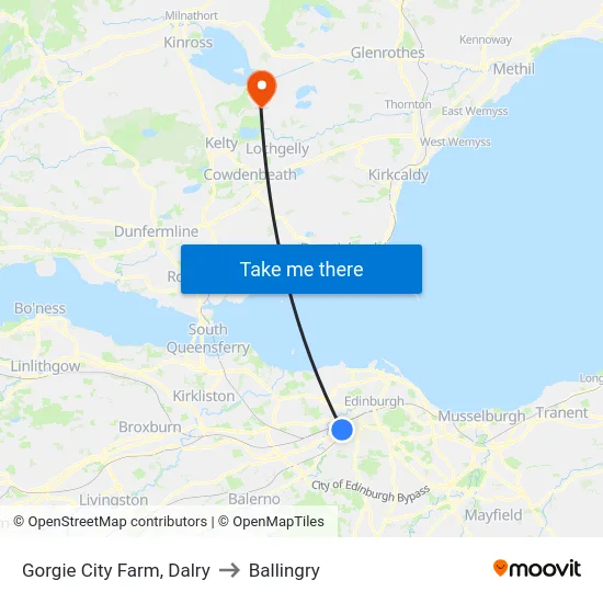 Gorgie City Farm, Dalry to Ballingry map