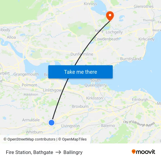 Fire Station, Bathgate to Ballingry map