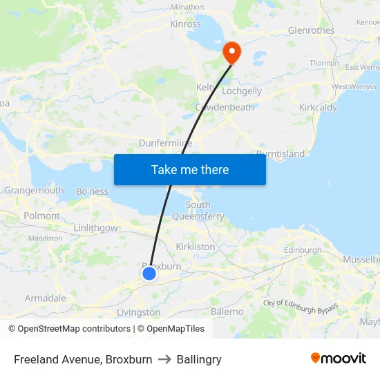 Freeland Avenue, Broxburn to Ballingry map