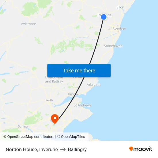 Gordon House, Inverurie to Ballingry map