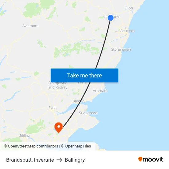 Brandsbutt, Inverurie to Ballingry map