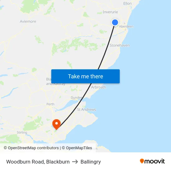 Woodburn Road, Blackburn to Ballingry map