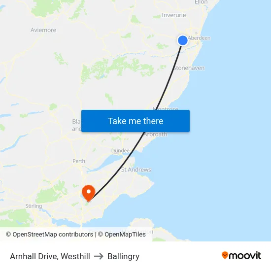 Arnhall Drive, Westhill to Ballingry map