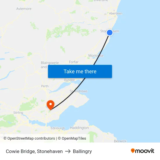 Cowie Bridge, Stonehaven to Ballingry map