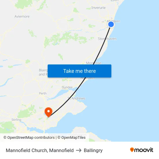 Mannofield Church, Mannofield to Ballingry map