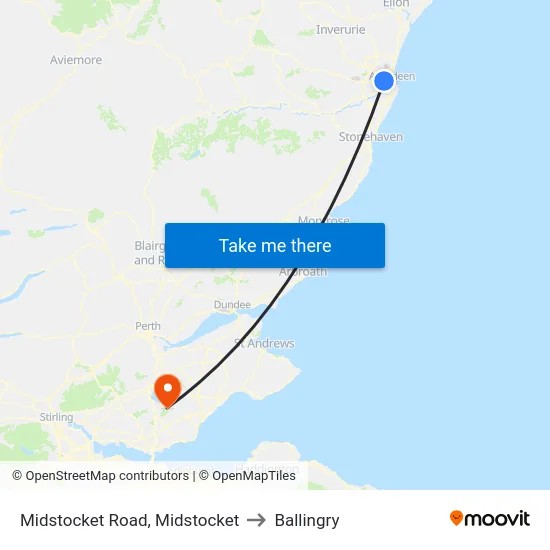 Midstocket Road, Midstocket to Ballingry map