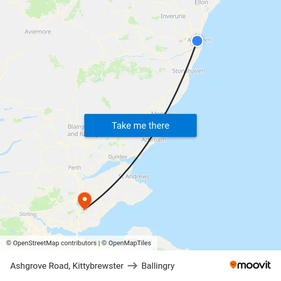 Ashgrove Road, Kittybrewster to Ballingry map