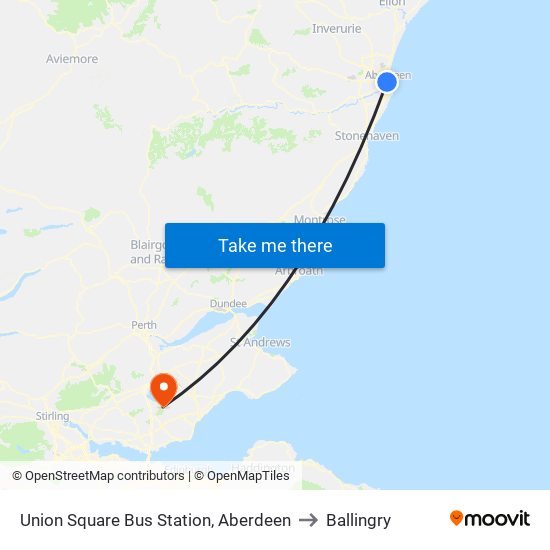 Union Square Bus Station, Aberdeen to Ballingry map