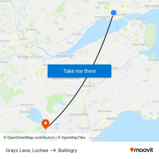 Grays Lane, Lochee to Ballingry map
