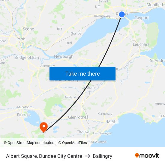 Albert Square, Dundee City Centre to Ballingry map