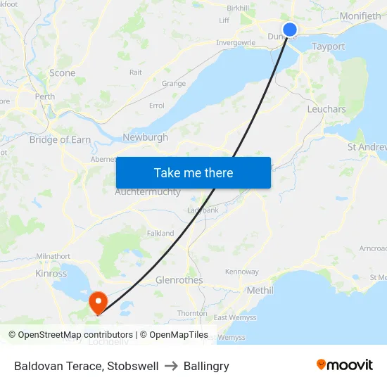 Baldovan Terace, Stobswell to Ballingry map
