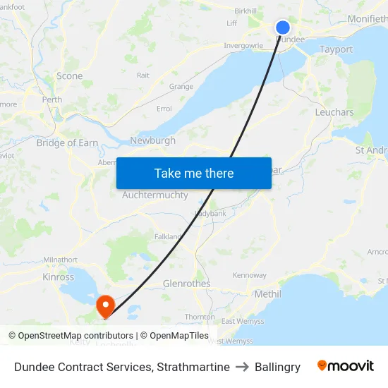 Dundee Contract Services, Strathmartine to Ballingry map