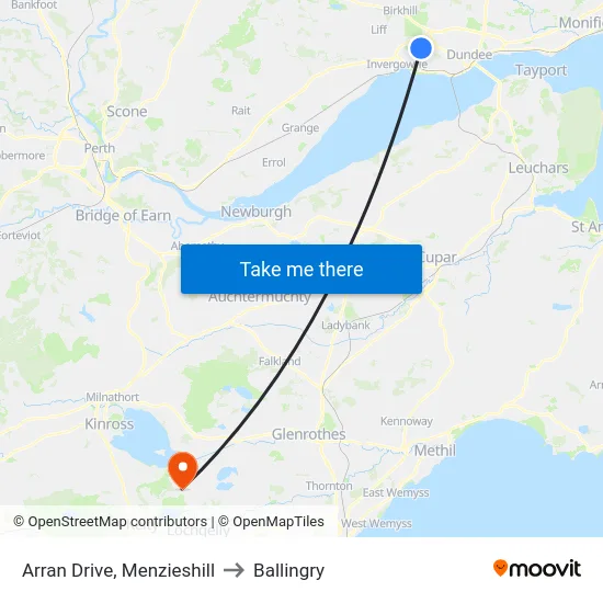 Arran Drive, Menzieshill to Ballingry map