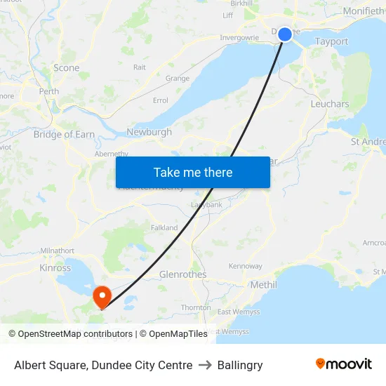 Albert Square, Dundee City Centre to Ballingry map