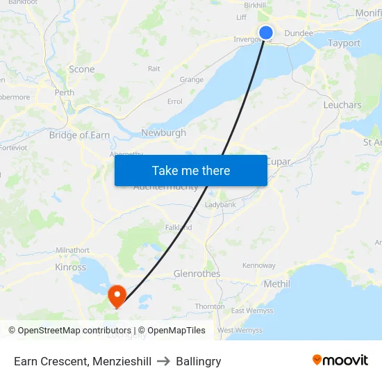 Earn Crescent, Menzieshill to Ballingry map