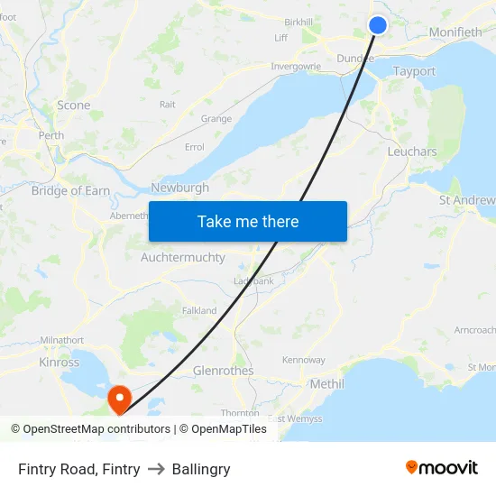 Fintry Road, Fintry to Ballingry map