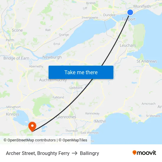 Archer Street, Broughty Ferry to Ballingry map