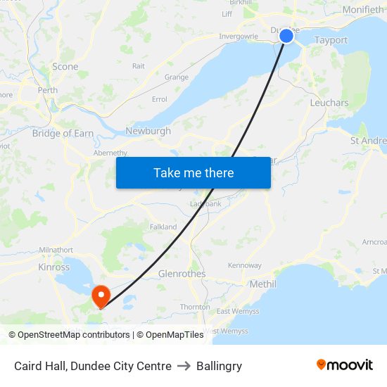 Caird Hall, Dundee City Centre to Ballingry map
