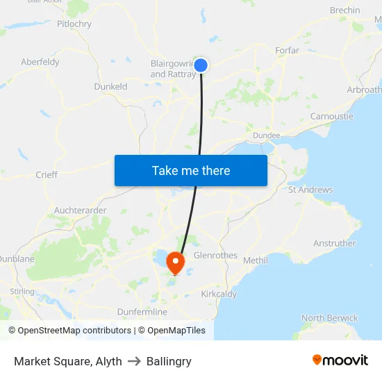 Market Square, Alyth to Ballingry map