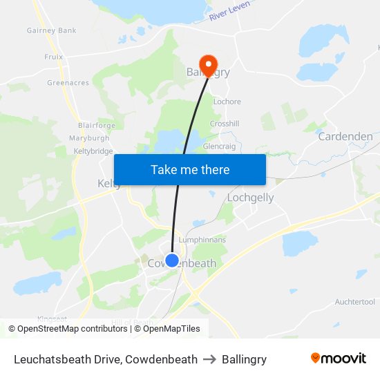 Leuchatsbeath Drive, Cowdenbeath to Ballingry map
