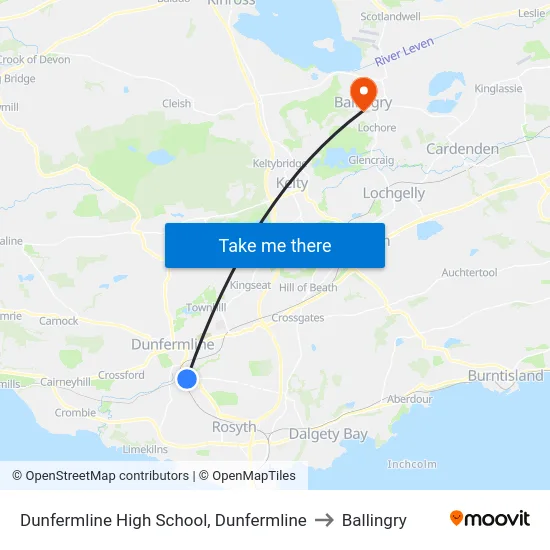 Dunfermline High School, Dunfermline to Ballingry map