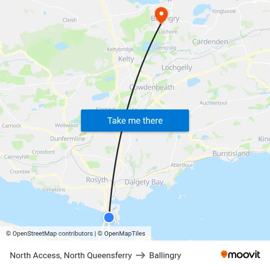 North Access, North Queensferry to Ballingry map