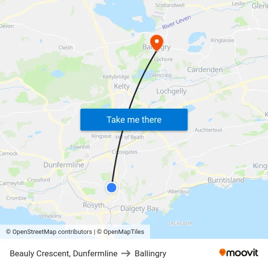 Beauly Crescent, Dunfermline to Ballingry map