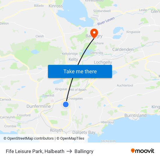 Fife Leisure Park, Halbeath to Ballingry map