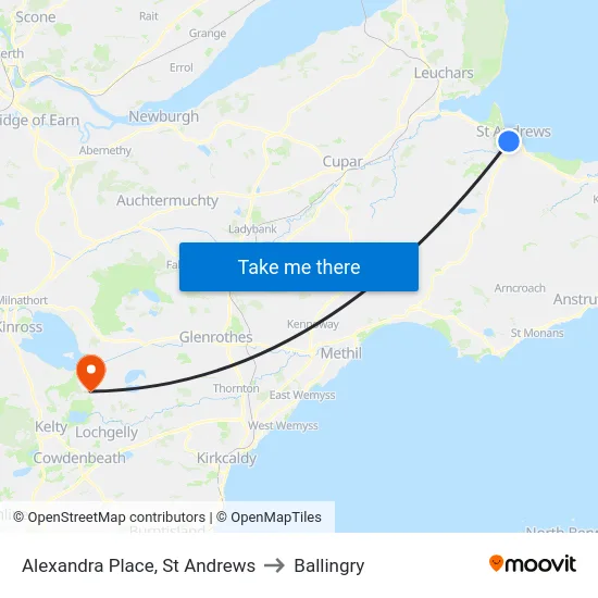 Alexandra Place, St Andrews to Ballingry map
