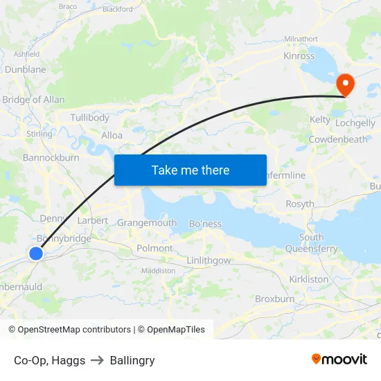 Co-Op, Haggs to Ballingry map