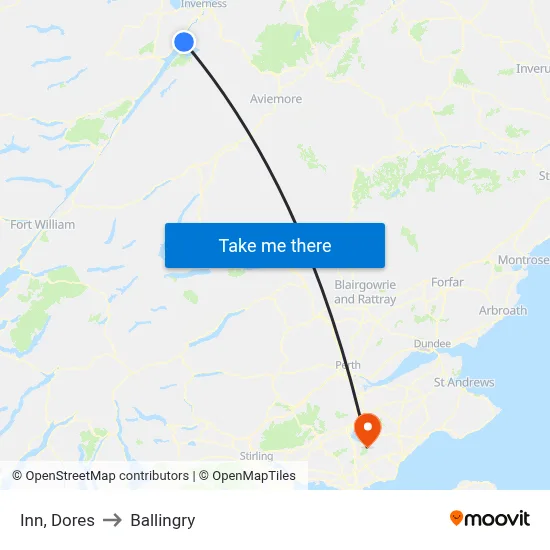 Inn, Dores to Ballingry map