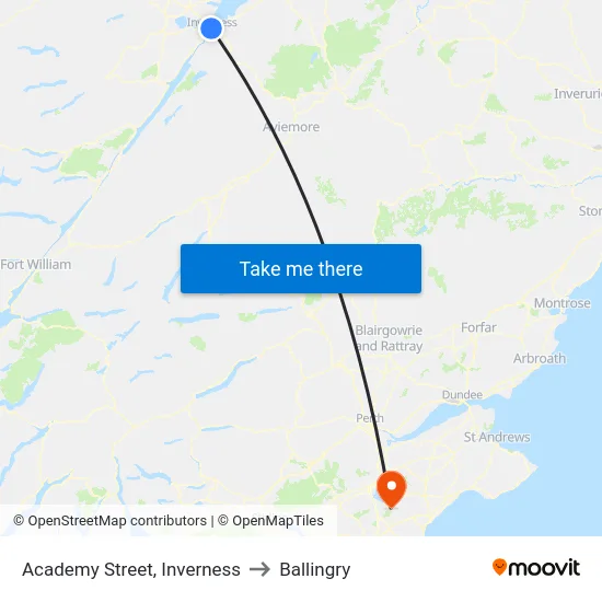 Academy Street, Inverness to Ballingry map