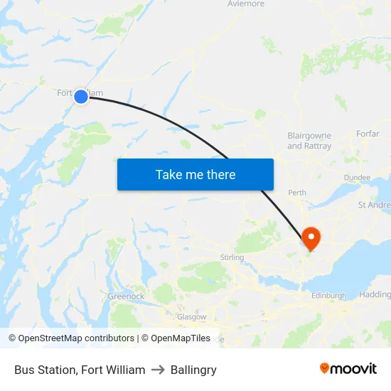 Bus Station, Fort William to Ballingry map
