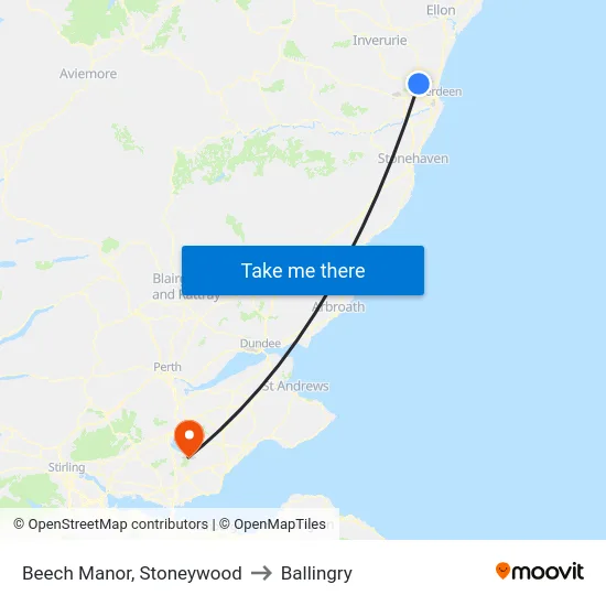 Beech Manor, Stoneywood to Ballingry map