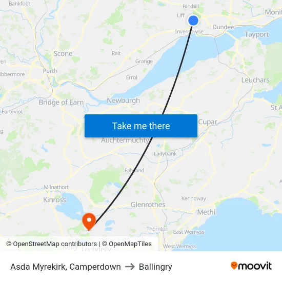 Asda Myrekirk, Camperdown to Ballingry map