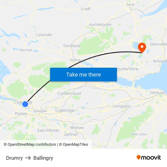 Drumry to Ballingry map