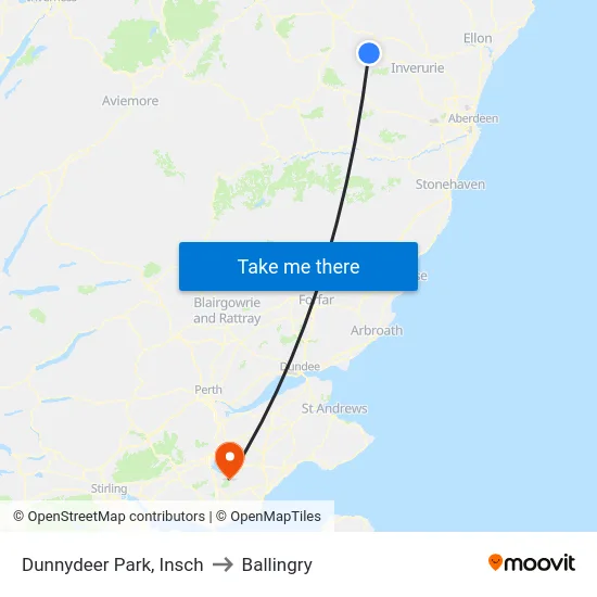 Dunnydeer Park, Insch to Ballingry map