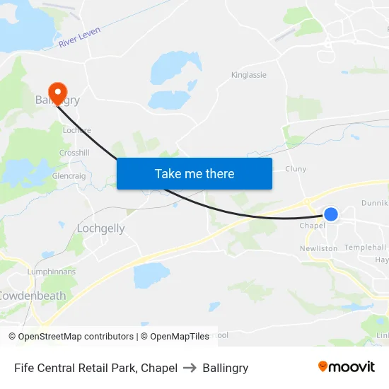 Fife Central Retail Park, Chapel to Ballingry map
