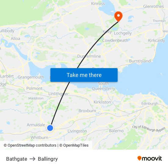 Bathgate to Ballingry map