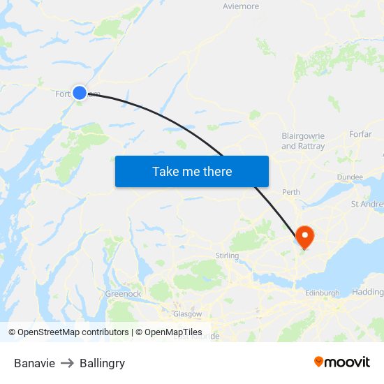 Banavie to Ballingry map