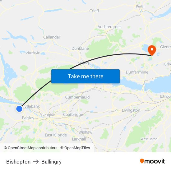 Bishopton to Ballingry map