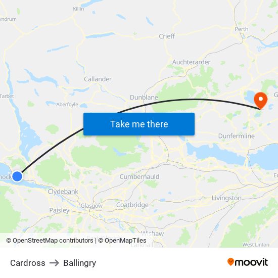 Cardross to Ballingry map