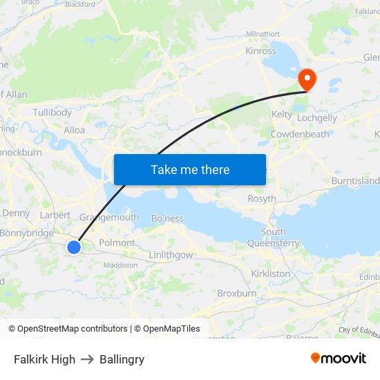 Falkirk High to Ballingry map