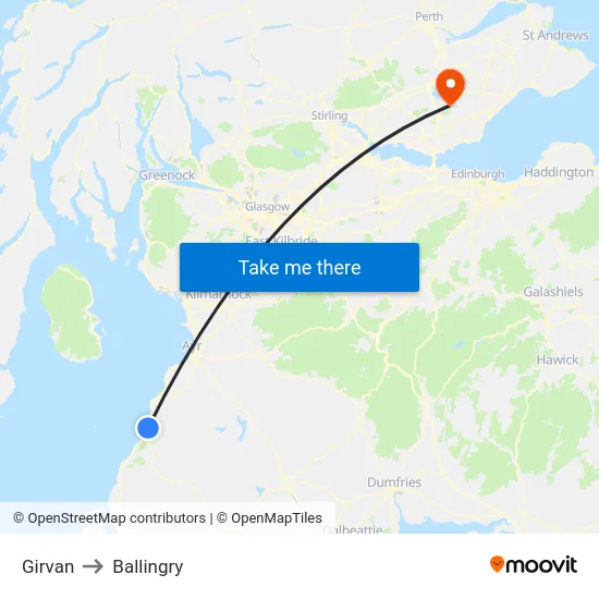 Girvan to Ballingry map