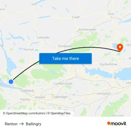 Renton to Ballingry map