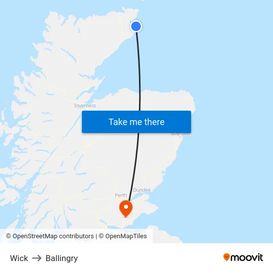Wick to Ballingry map